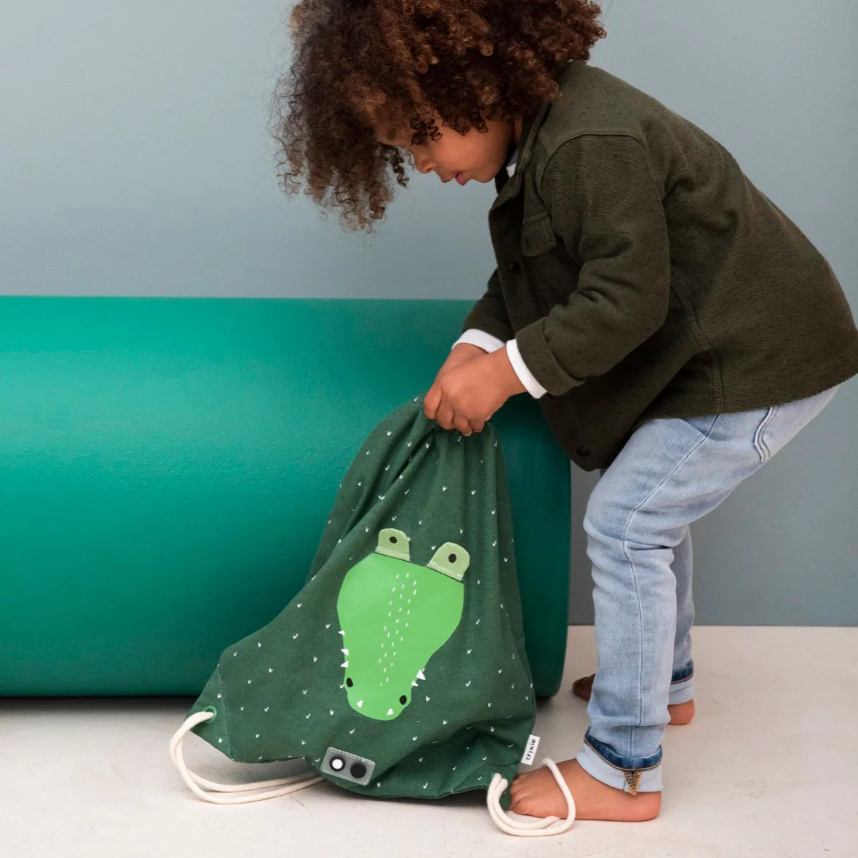 (19-215) Drawstring bag Trixie baby Mr. Crocodile