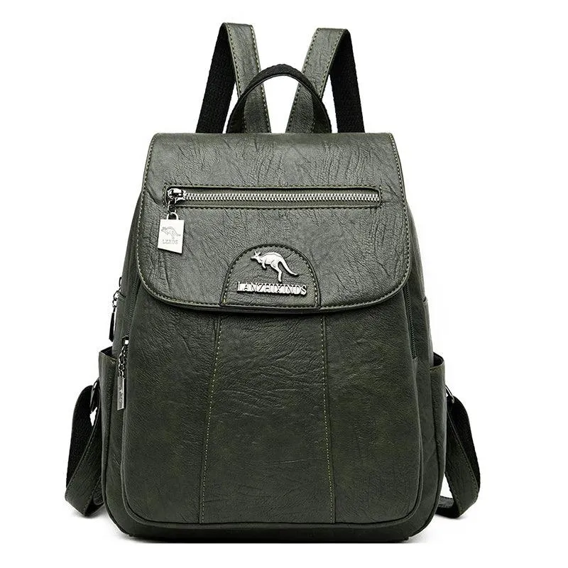 AC0097 Cool Backpack: Women's Soft Leather Shoulder Bag