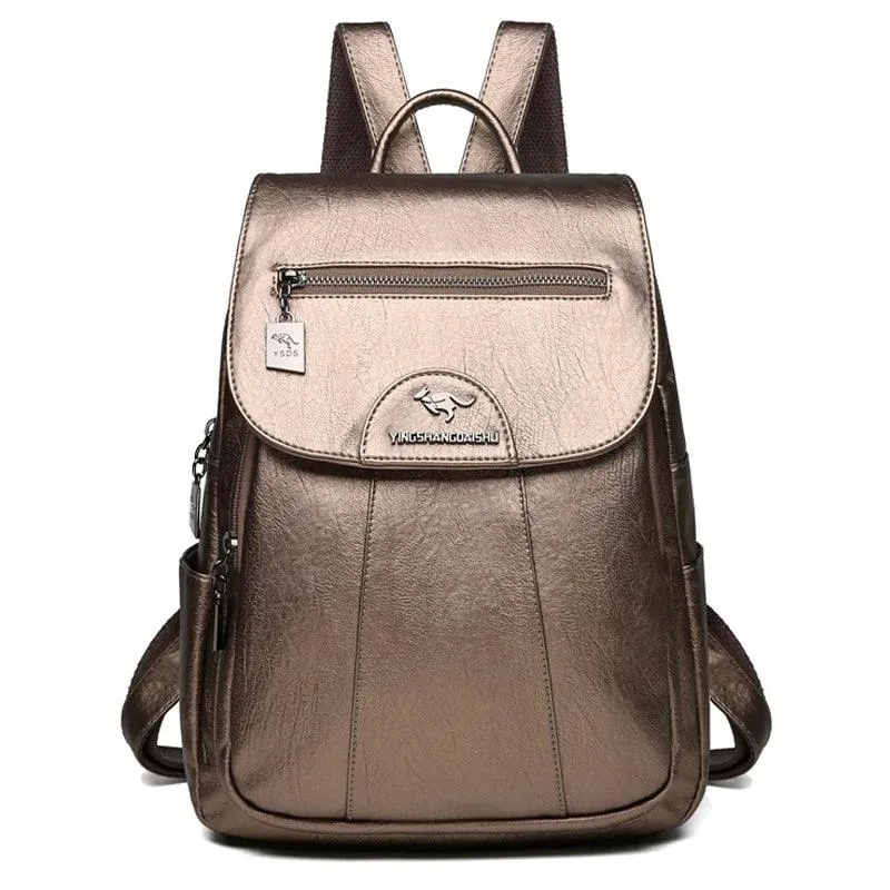 AC0097 Cool Backpack: Women's Soft Leather Shoulder Bag