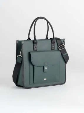 Ares Tote Bag With Zipper - Dark Green