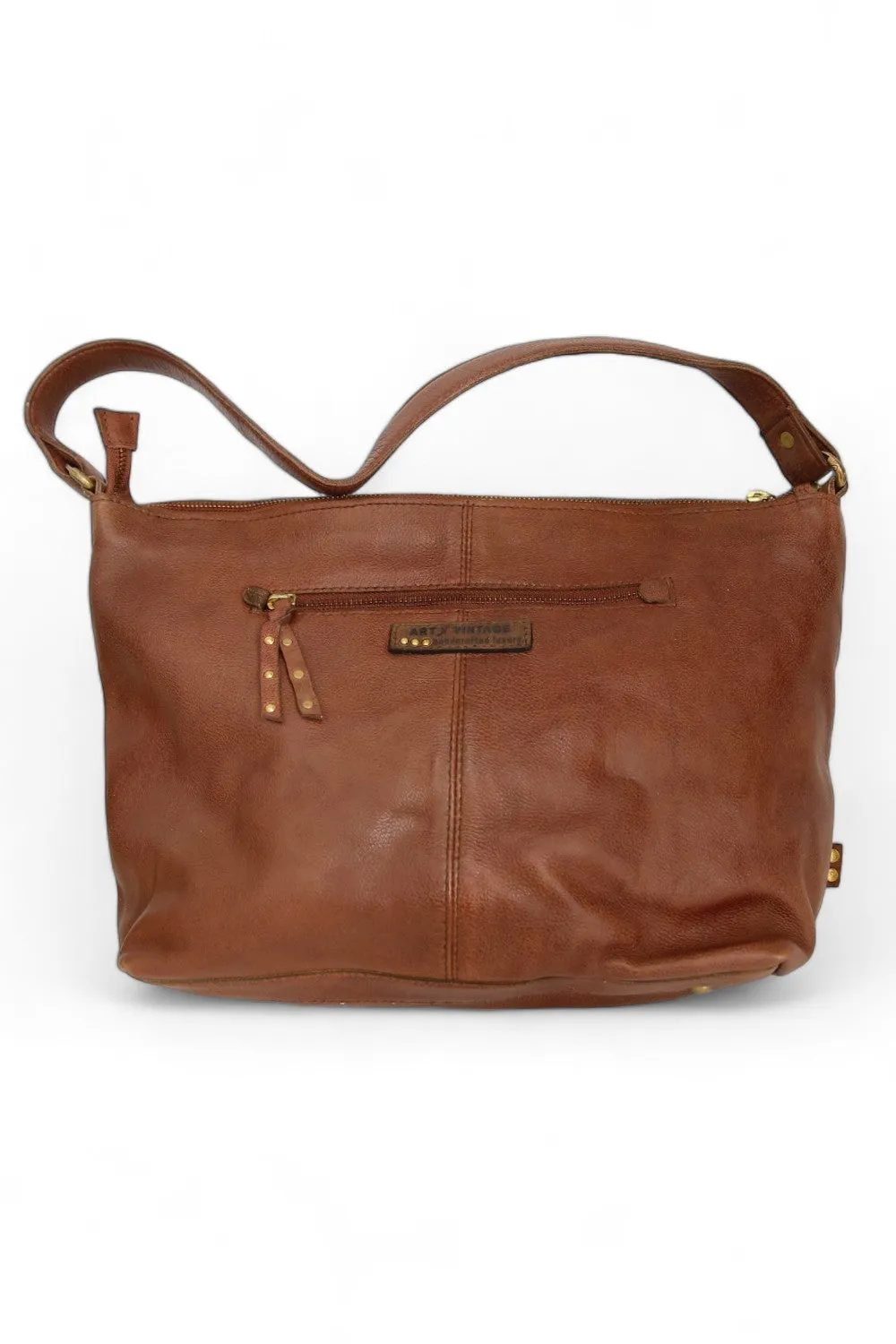 ART N' VINTAGE LOVE HOBO LEATHER BAG OAK