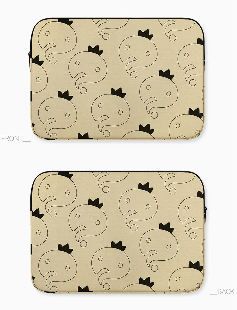 Beige Pattern Graphic Laptop Sleeves iPad 11 13 15 inch Cases Protective Covers Infinite Challenge Collaboration Handbags Square Pouches Designer Artist Prints Cute Lightweight School Collage Office Zipper Fashion Unique Gifts