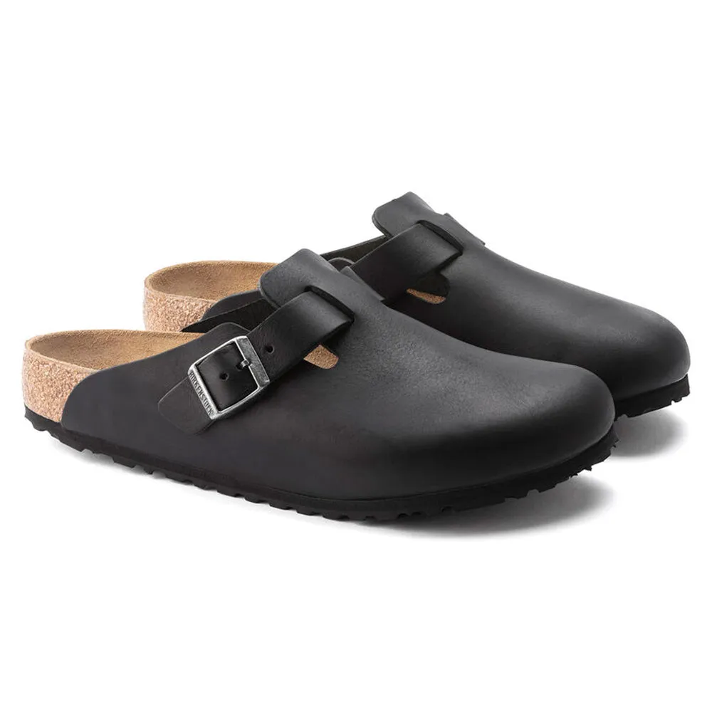 Birkenstock Boston Oiled Leather  Vintage Wood Black