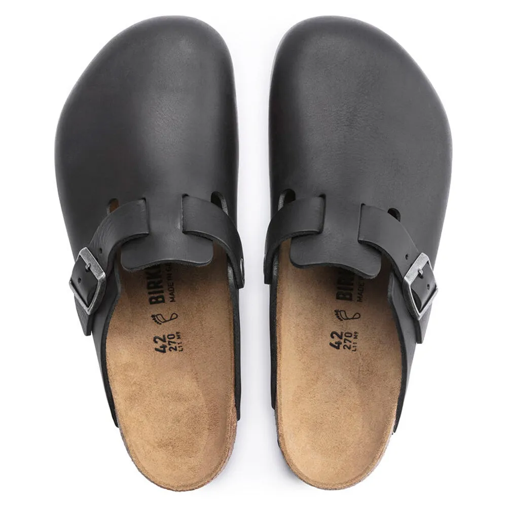 Birkenstock Boston Oiled Leather  Vintage Wood Black