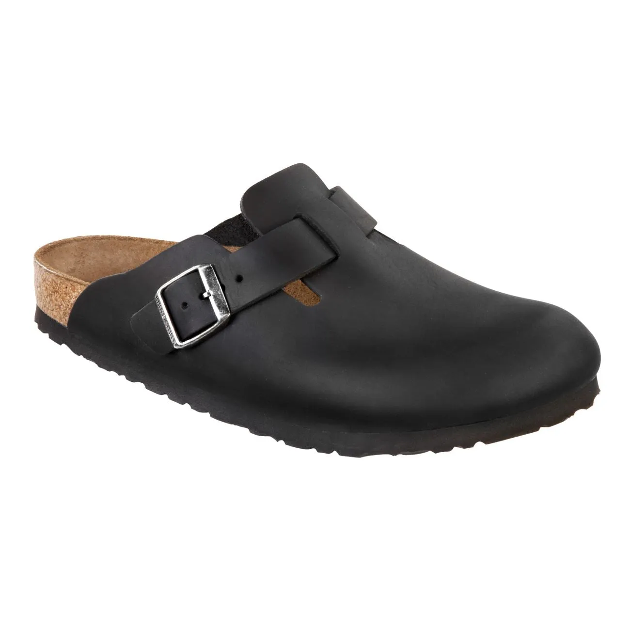 Birkenstock Classic, Boston, Narrow Fit, Oiled Leather, Black