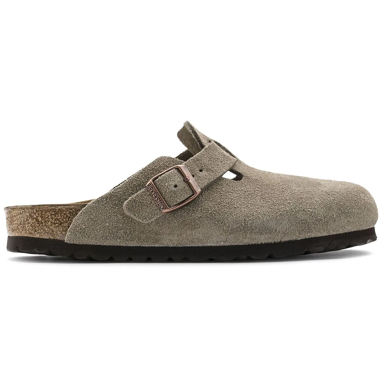 Birkenstock Classic, Boston, Regular Fit, Suede Leather, Taupe