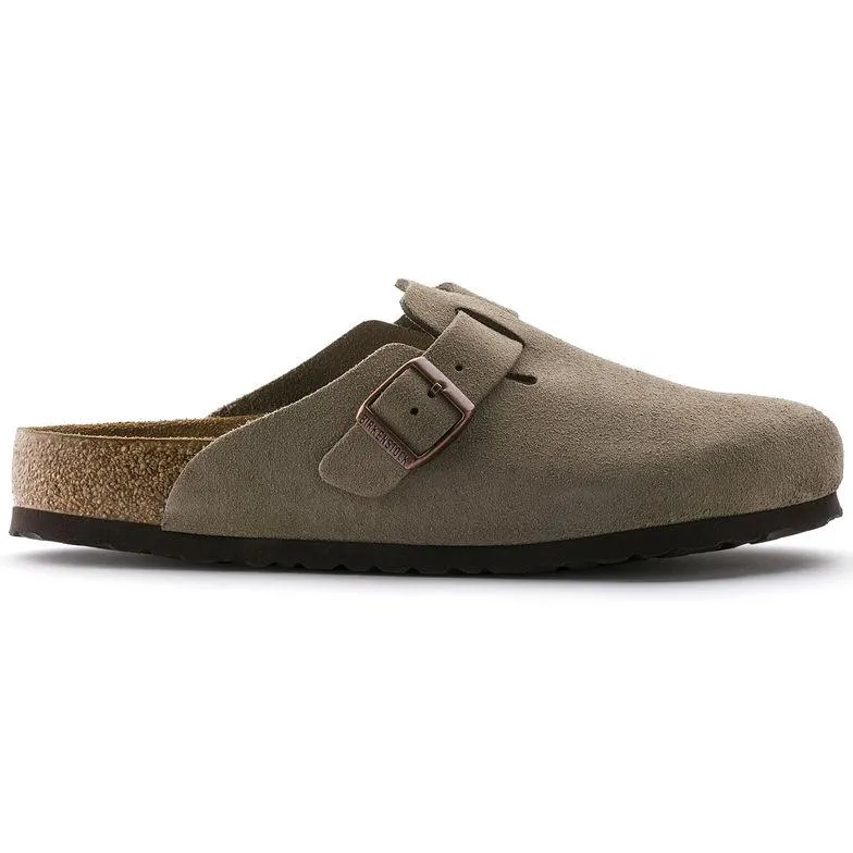 Birkenstock Women's Boston Soft Footbed Taupe Suede