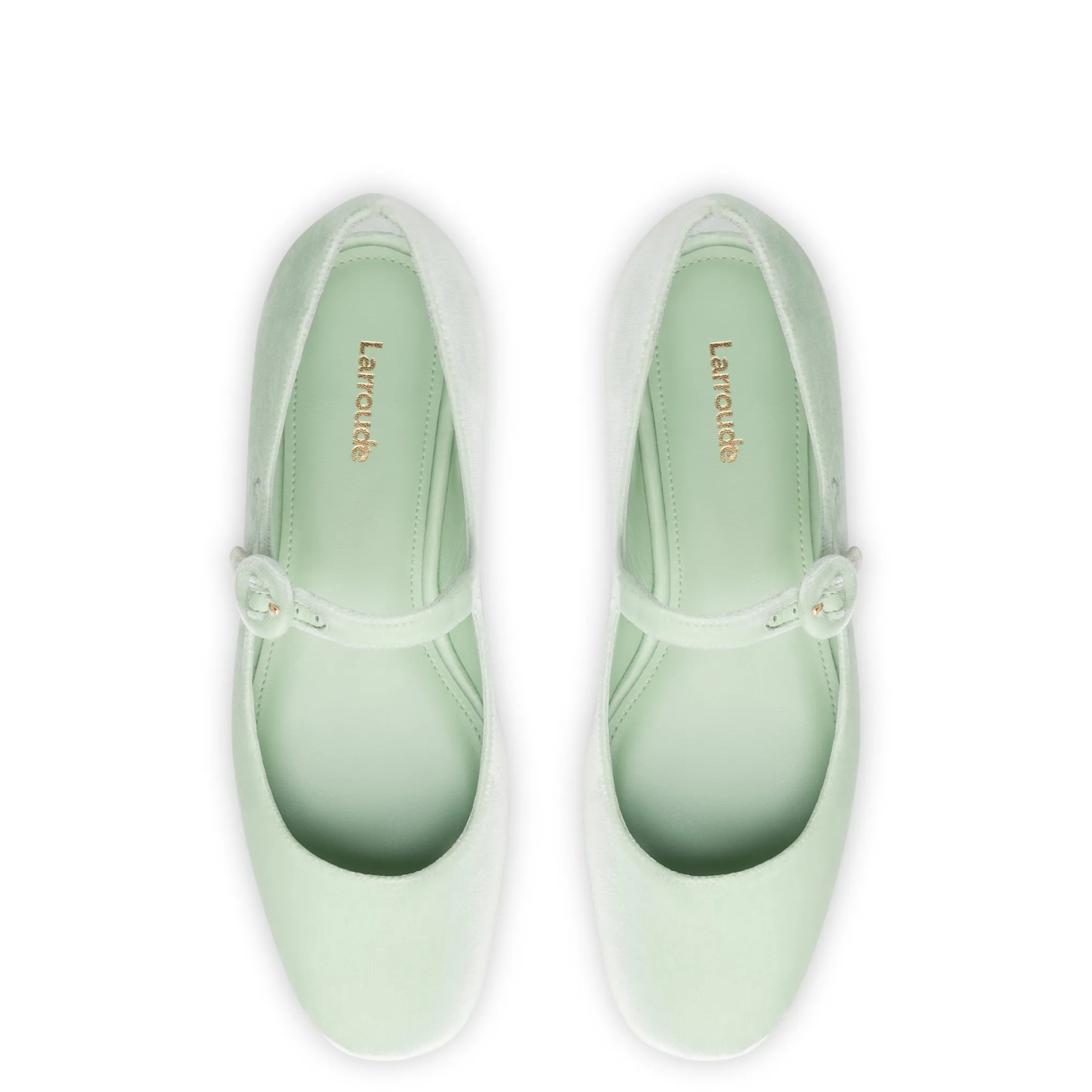 Blair Ballet Flat In Mint Green Velvet