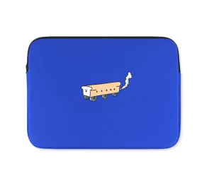 Blue Bread Train Graphic Laptop Sleeves 13 15 inch Cases Protective Covers Handbags Square Pouches Designer Artist Prints Cute Lightweight School Collage Office Zipper Fashion Unique Gifts Couple Items Skins