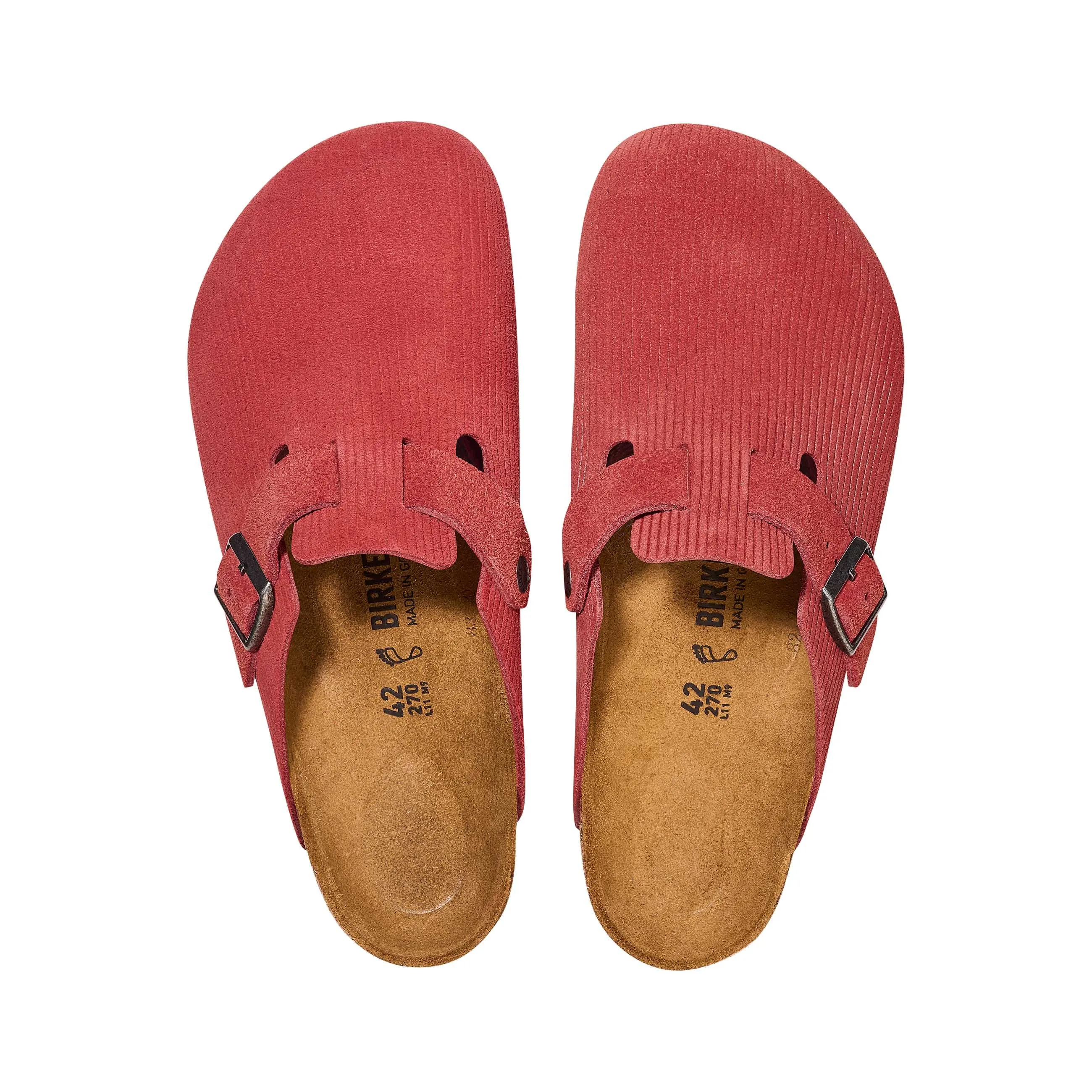 Boston Corduroy Sienna Red Embossed Suede Leather