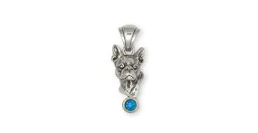 Boston Terrier Pendant Jewelry Sterling Silver Handmade Dog Pendant BO5-SP