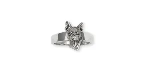 Boston Terrier Ring Jewelry Sterling Silver Handmade Dog Ring BO5-R