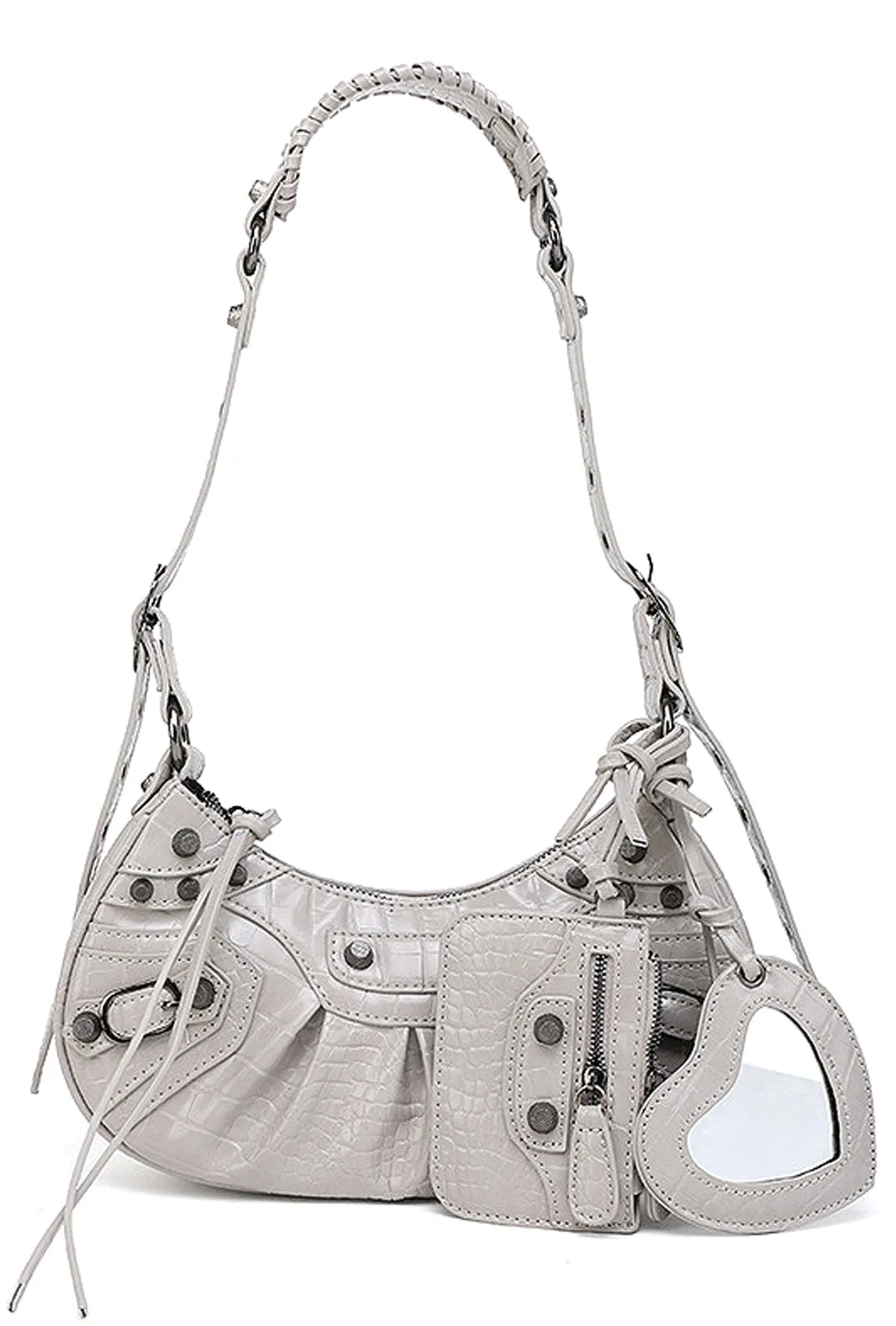 BRETTL - CROC STUDDED HOBO BAG