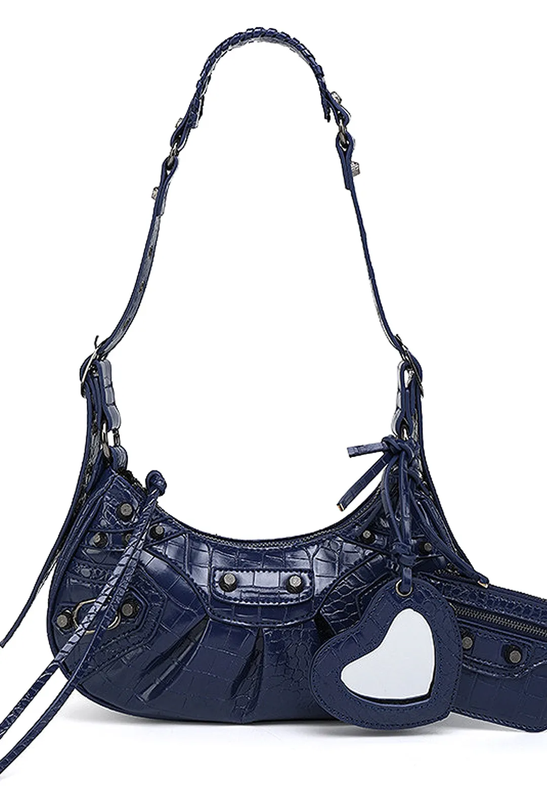 BRETTL - CROC STUDDED HOBO BAG