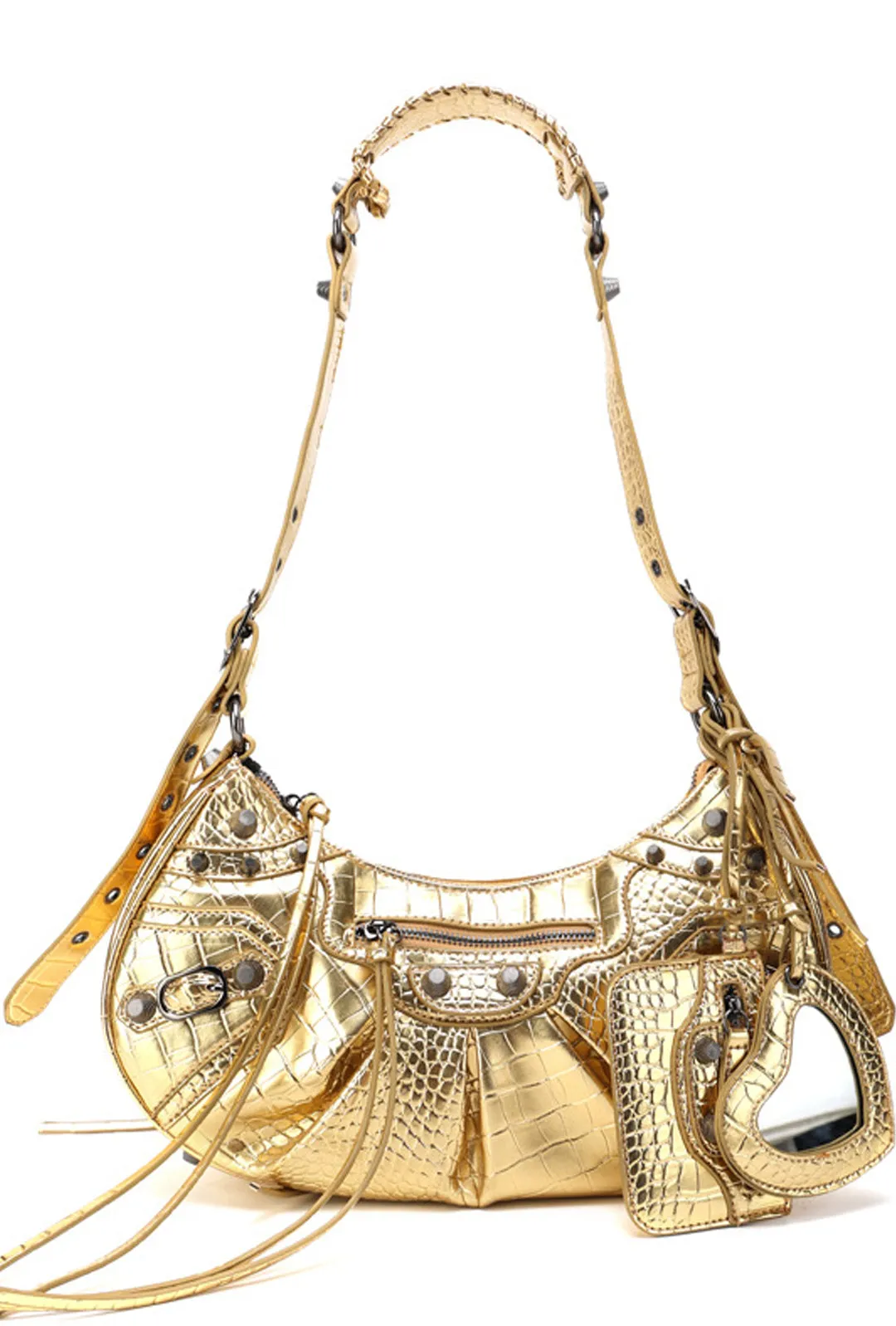 BRETTL - CROC STUDDED HOBO BAG