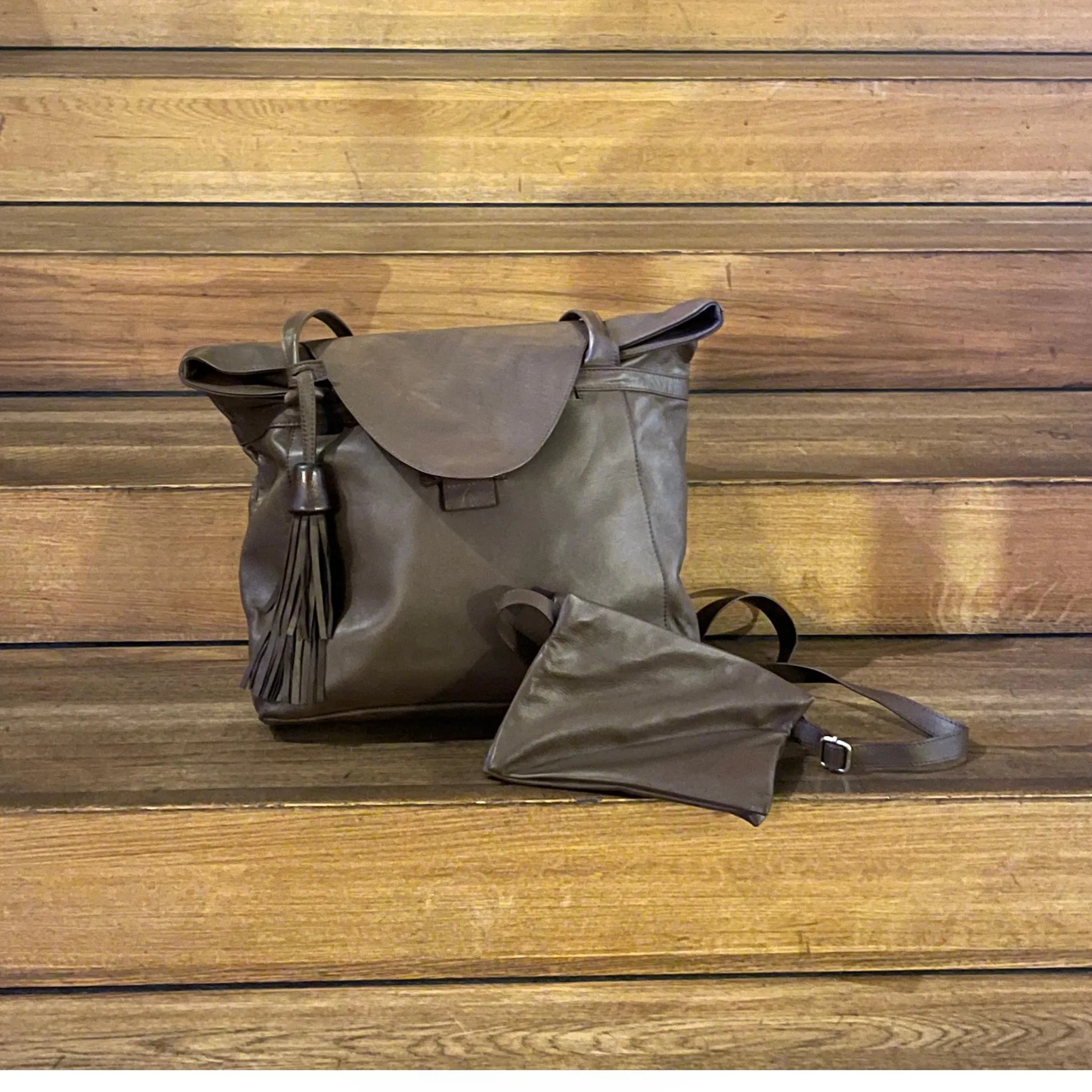 Brown Leather XL Shopper Bag