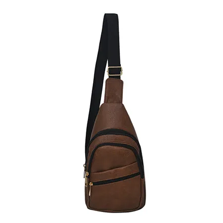 Brown NGIL Faux Leather Sling Bag