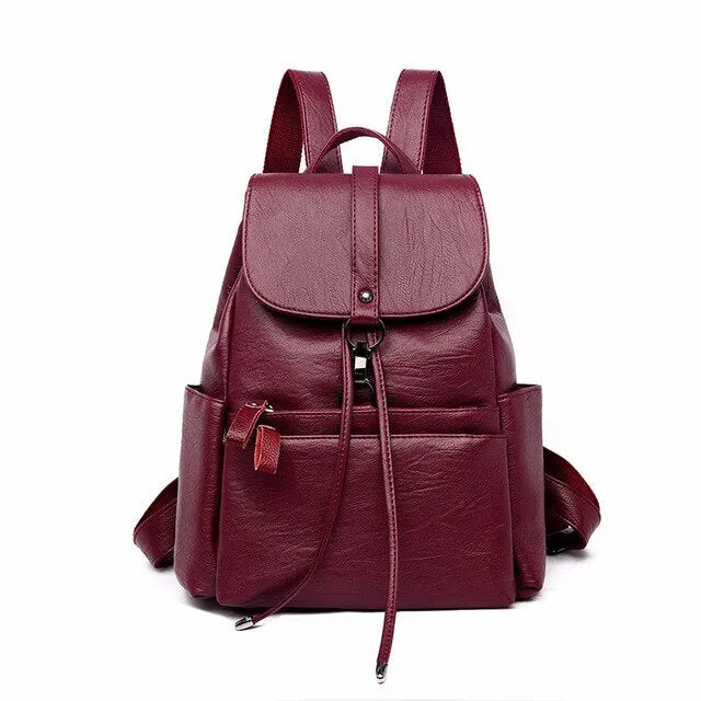 Casual Leather School Bag and Backpack