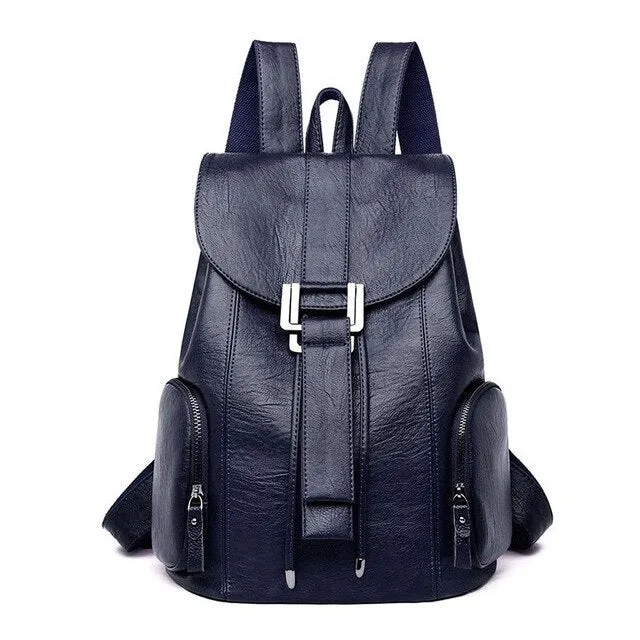 Casual Leather School Bag and Travel Backpack