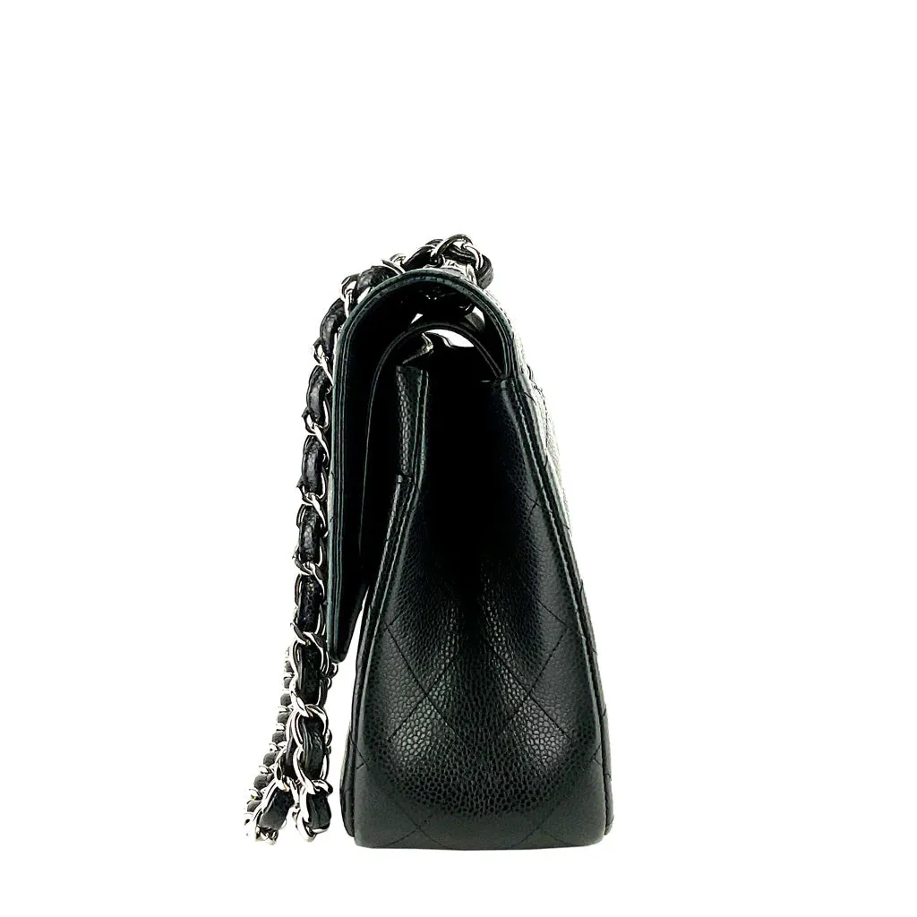 Chanel Black Caviar Jumbo Double Classic Flap Bag