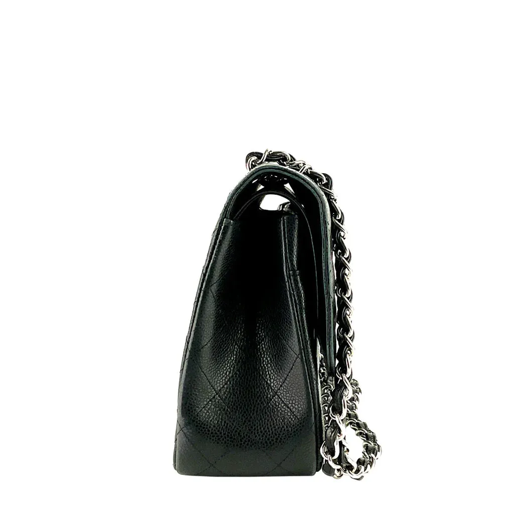 Chanel Black Caviar Jumbo Double Classic Flap Bag