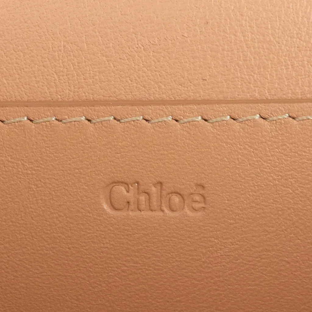 Chloe Drew Bijou Tan Blush Smooth Calfskin Crossbody Clutch Bag