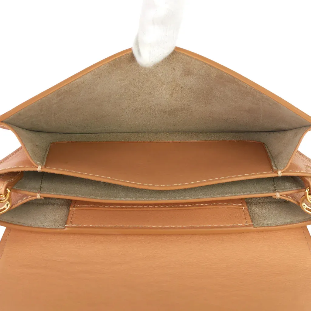 Chloe Drew Bijou Tan Blush Smooth Calfskin Crossbody Clutch Bag