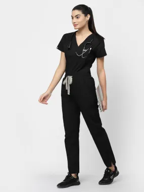 Classic Straight Pant Scrub - (Black) (Women's)