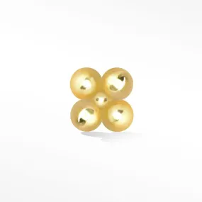 Clover Polish 18k Yellow Gold Flat Back Stud Earring