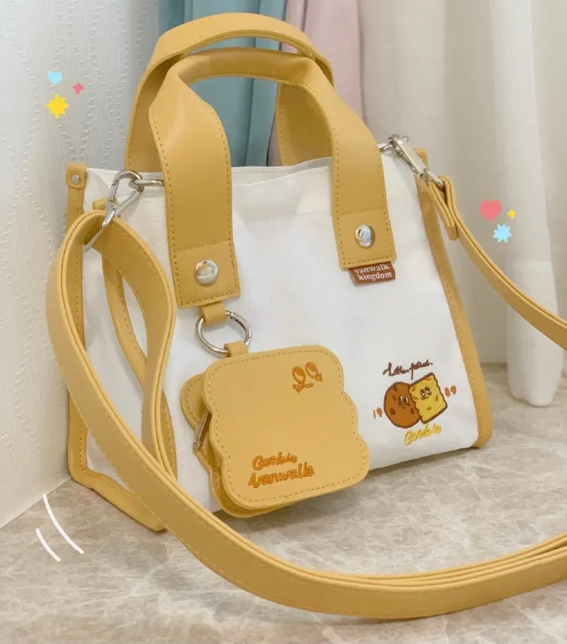 cookies canvas tote crossbody bag