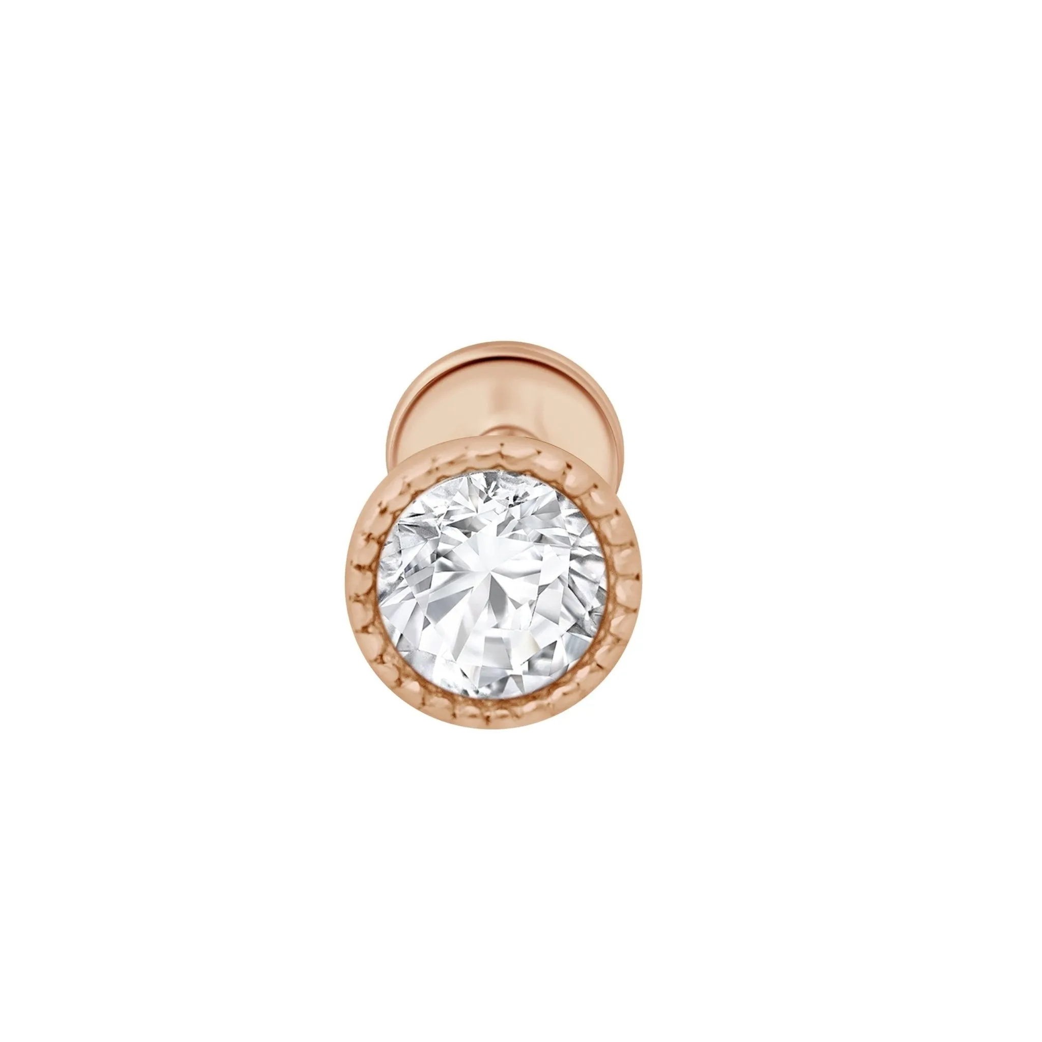 Cubic Zirconia Milgrain Flat Back Stud