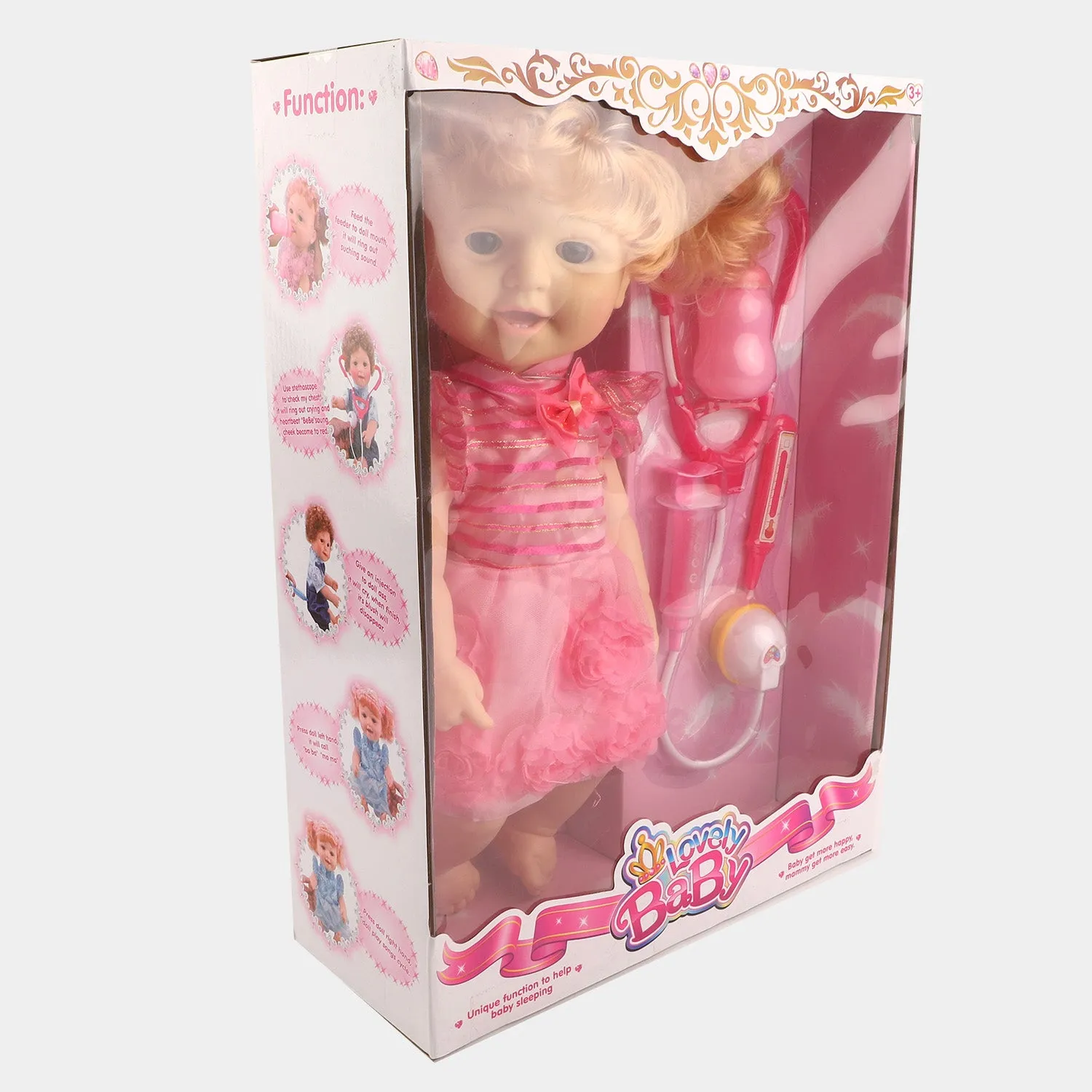 CUTE DOLL FACE MOVING DOLL & DOCTOR SET TOY