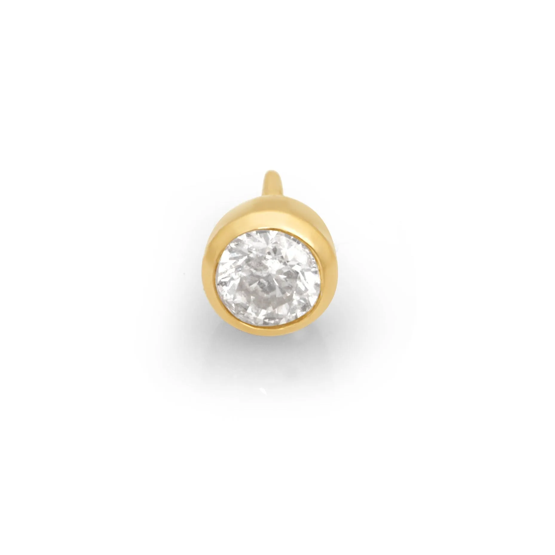 Diamond Bezel Set Flat Back Earring