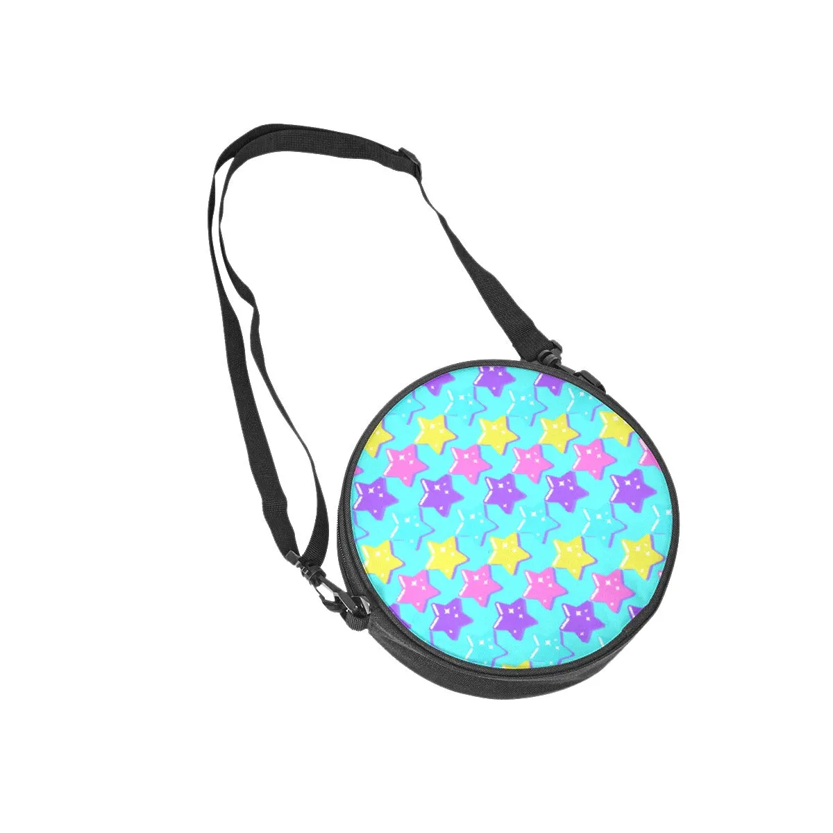 Electric Star Wave Blue Circle Crossbody Bag