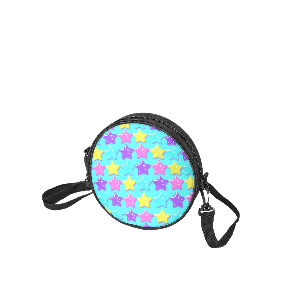 Electric Star Wave Blue Circle Crossbody Bag