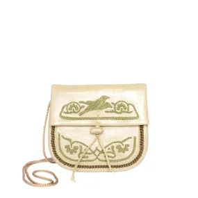 Embroidered Mini Crossbody Bag Khaki