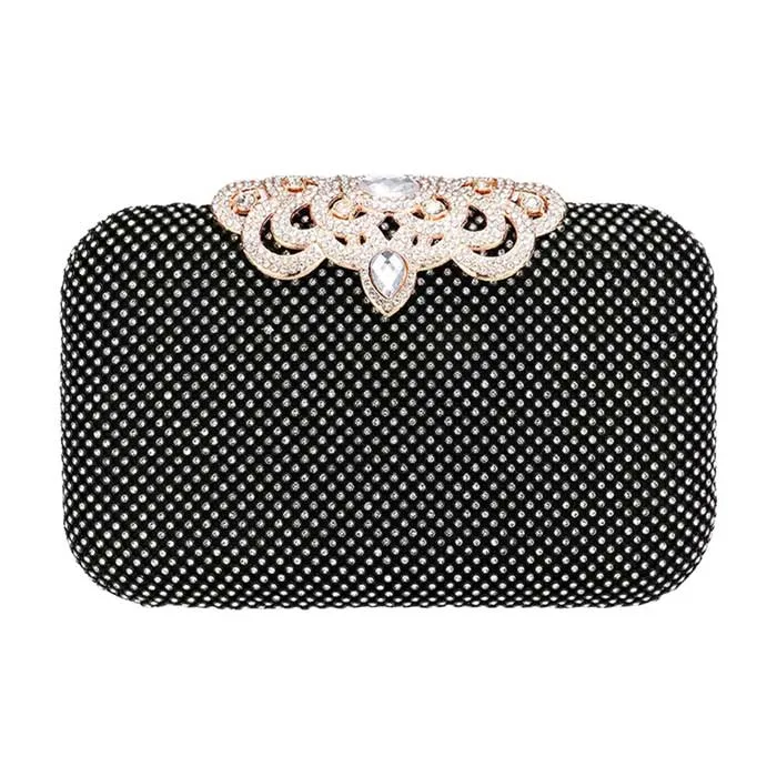 Gorgeous Stone Embellished Evening Tote Clutch Crossbody Bag