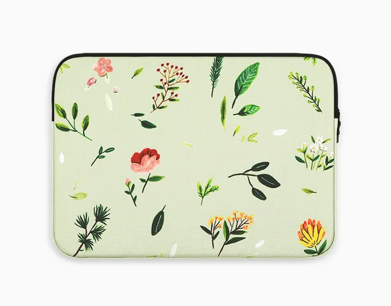 Green Forest Graphic Laptop Sleeves iPad 11 13 15inch Fitted Cases Pouches Protective Covers Purses Handbags Square Cushion Designer School Collage Office Lightweight