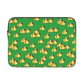 Green Yellow Duck Graphic Laptop Sleeves iPad 11 13 15 inch Cases Protective Covers Handbags Square Pouches Designer Artist Prints Cute Lightweight School Collage Office Zipper Fashion Unique Gifts Skins