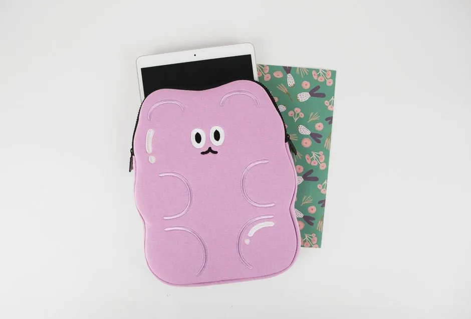 Jelly Bear Shaped iPad 11 13 15 inches Laptop Sleeves Cases Protective Covers Purses Handbags Square Cushion Pouches Designer Artist Prints School Collage Office Lightweight