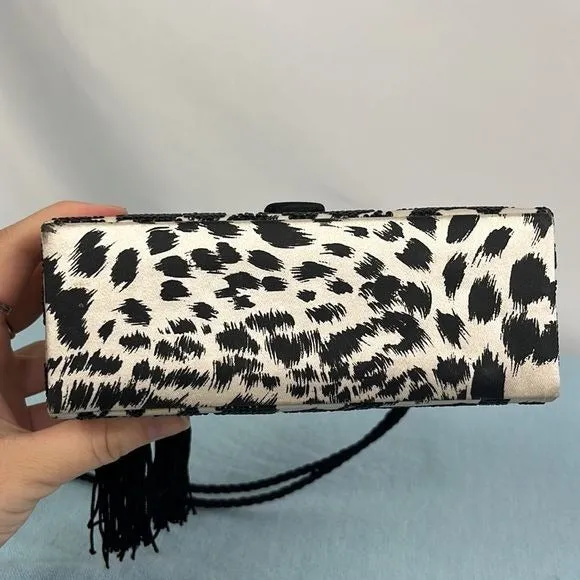 Judith Leiber Black and White Animal Print Evening Bag