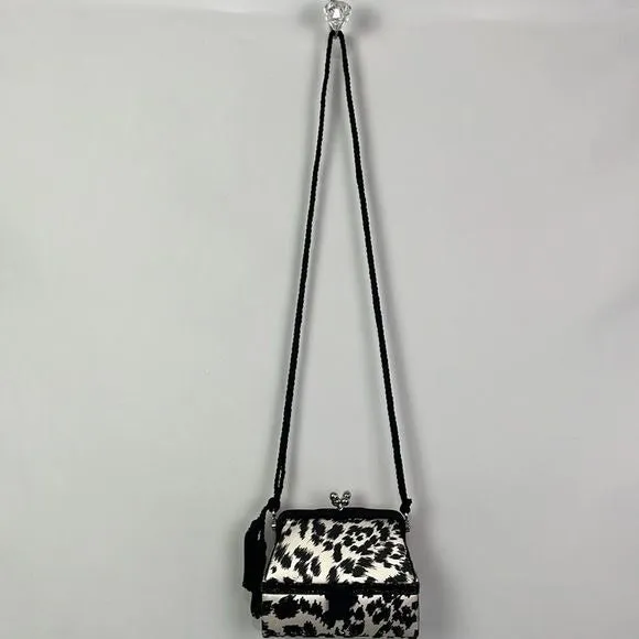 Judith Leiber Black and White Animal Print Evening Bag