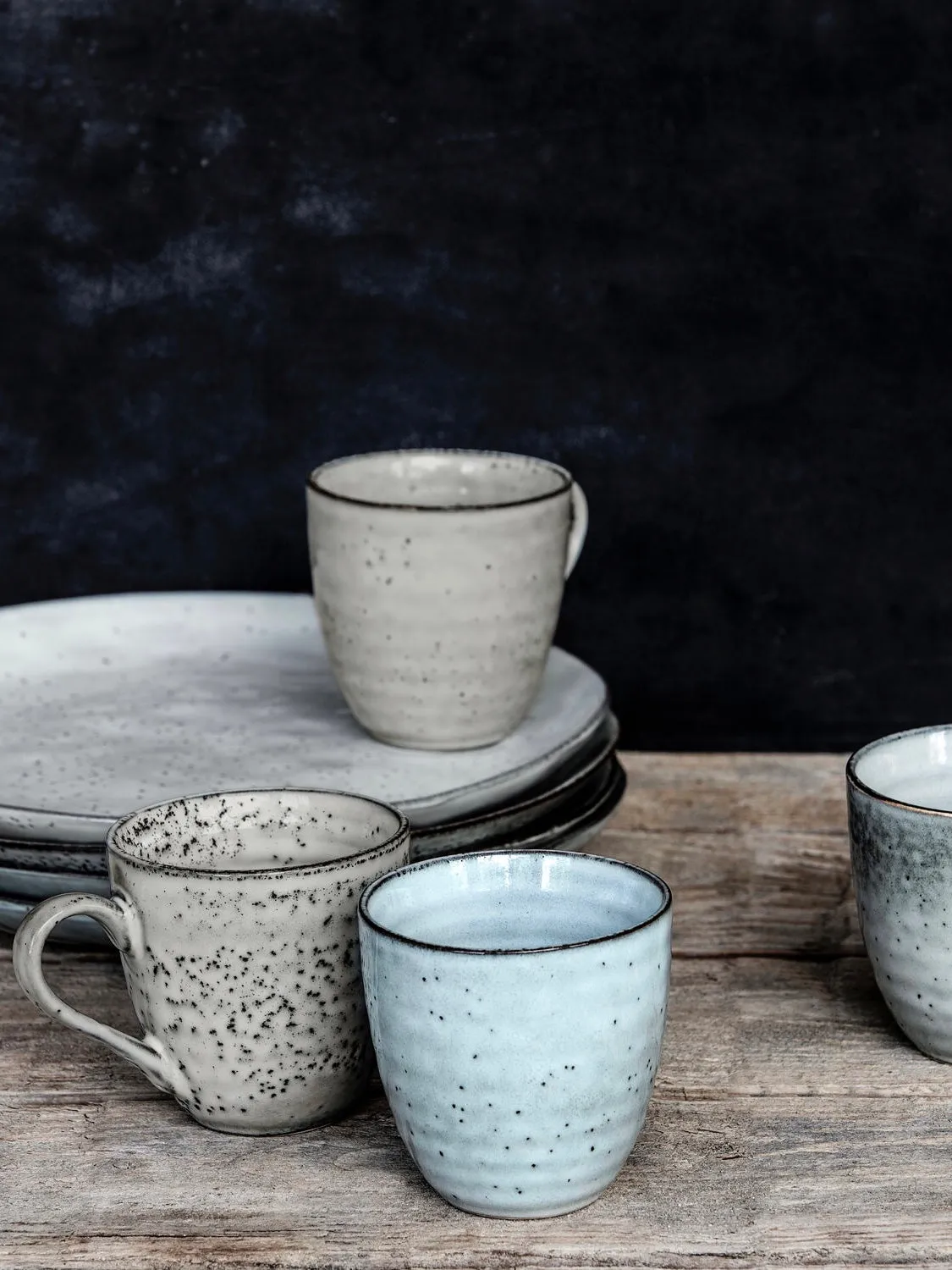 Kaffeebecher Rustic grau/blau