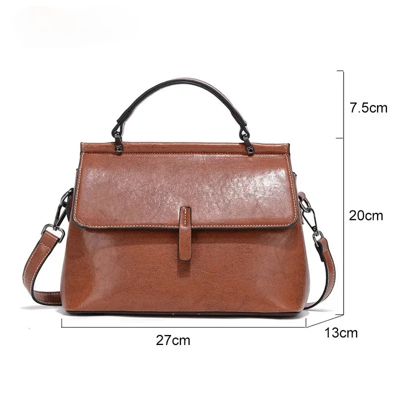 Large Capacity Casual Leather School Bag, Tote Bag, Shoulder Bag and Travel Backpack