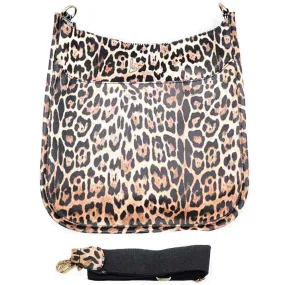 Leopard Patterned Faux Leather Crossbody Bag