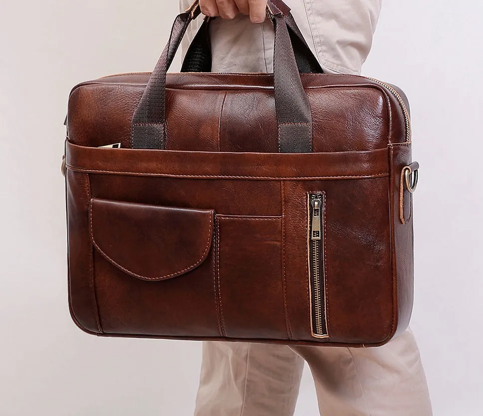 Men Leather Laptop Briefcase