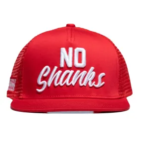 No Shanks Red Trucker SnapBack Golf Hat