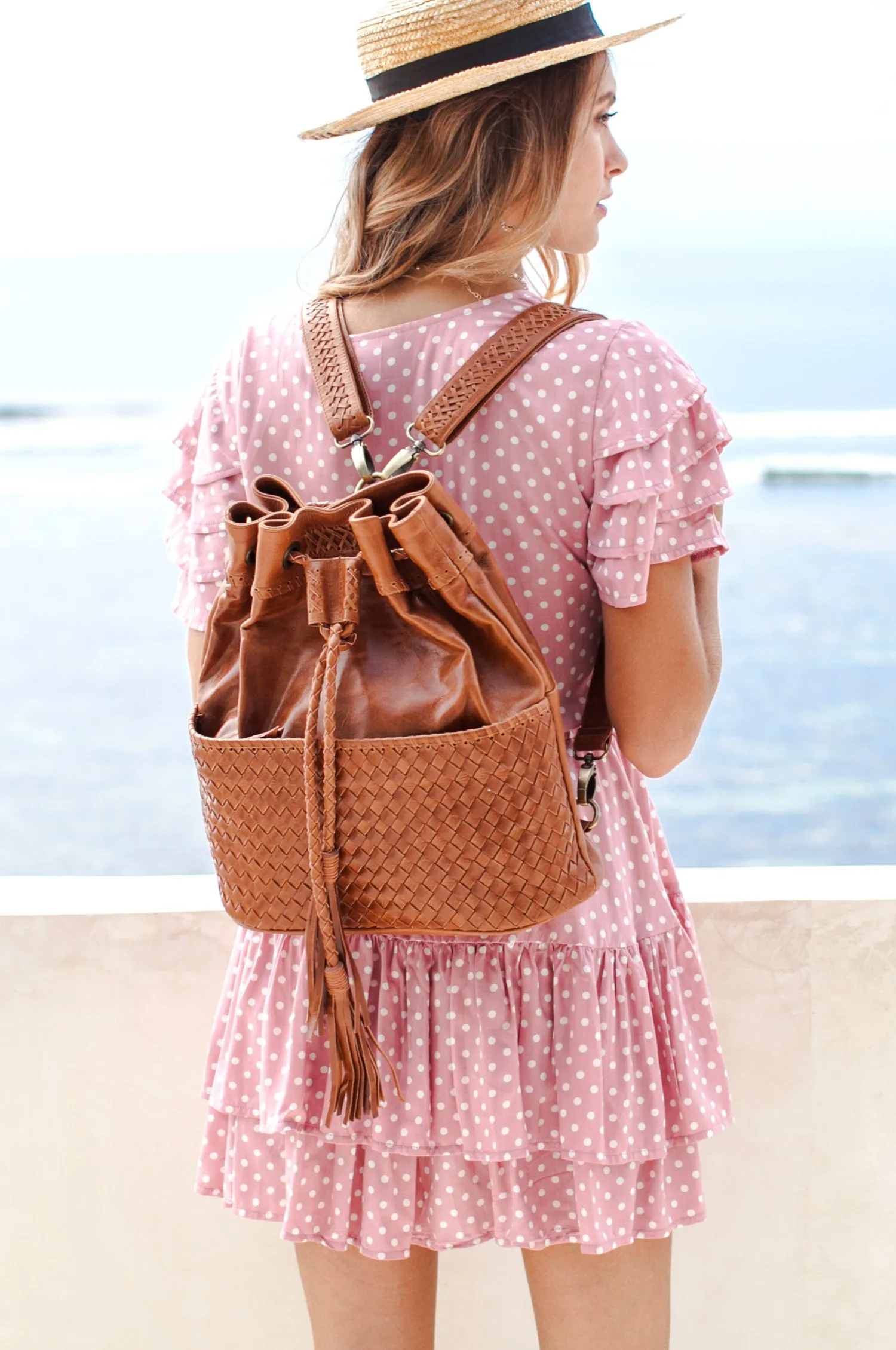 Ocean Alley Convertible Leather Backpack