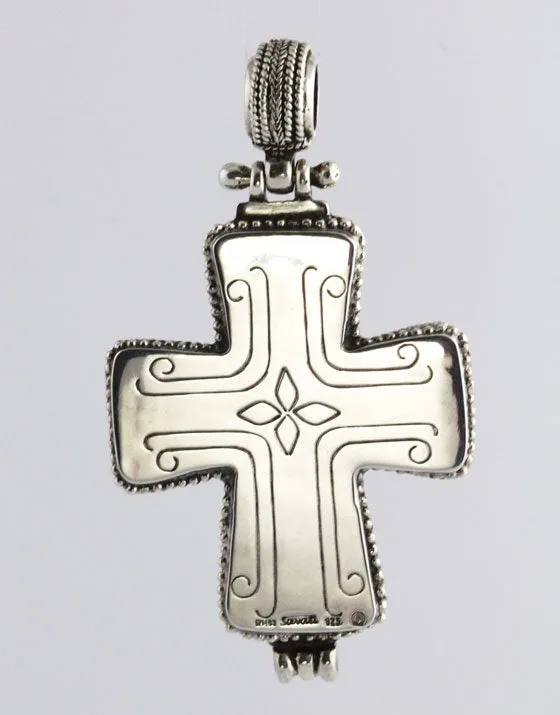 Panaghia Triple Blessing Silver Orthodox Cross