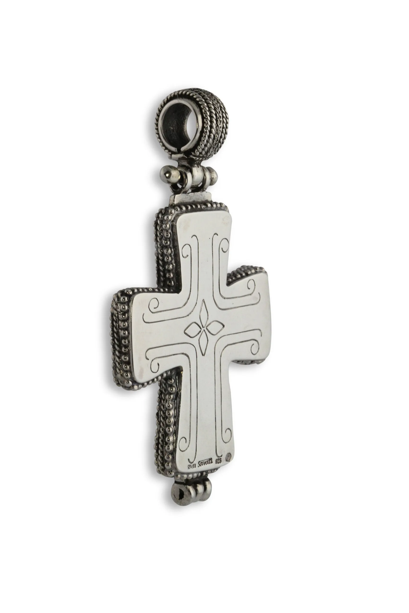 Panaghia Triple Blessing Silver Orthodox Cross